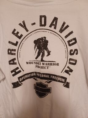 Harley-Davidson White Short Sleeve Wounded Warrior Project Graphic Tee